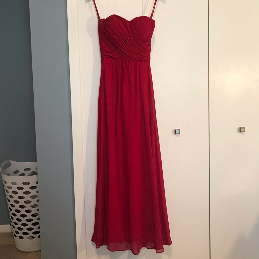 Long/ Red/ Strapless Prom Dress/ Bridesmaid Dress